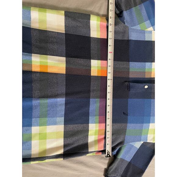 Vtg. 90s Nautica multi color grid pattern polo SZ Small - Picture 6 of 7